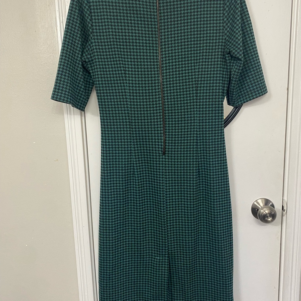 Julian Taylor Deep Teal Midi Dress with Ruching and Dolman Sleeves - Picture 2 of 3